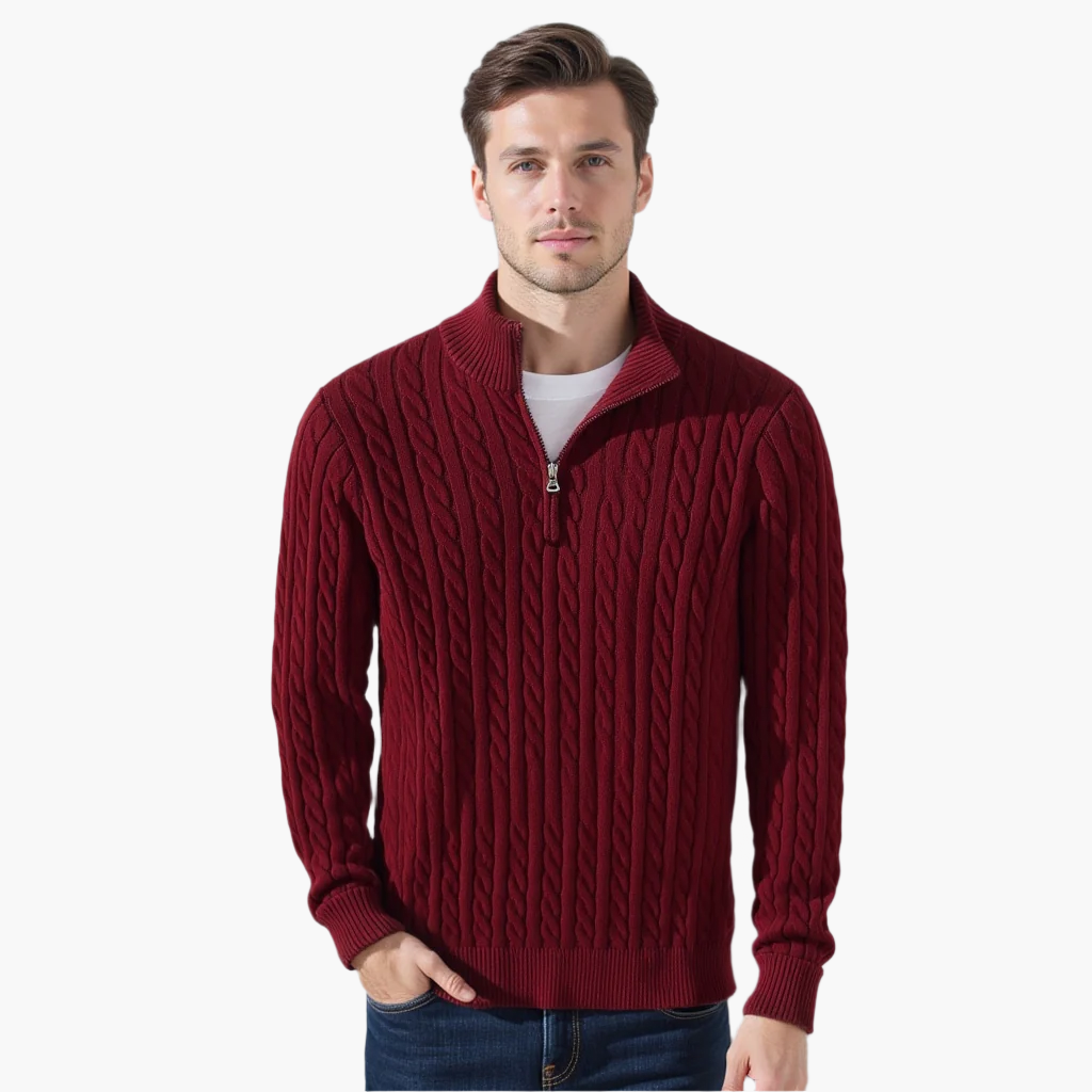 Oakley - Zipped Cable Knit Jumper