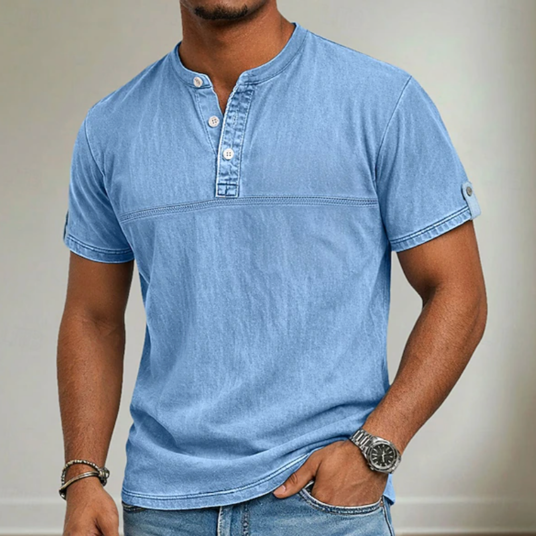 Hetty London Mandarin Collar Shirt for Men