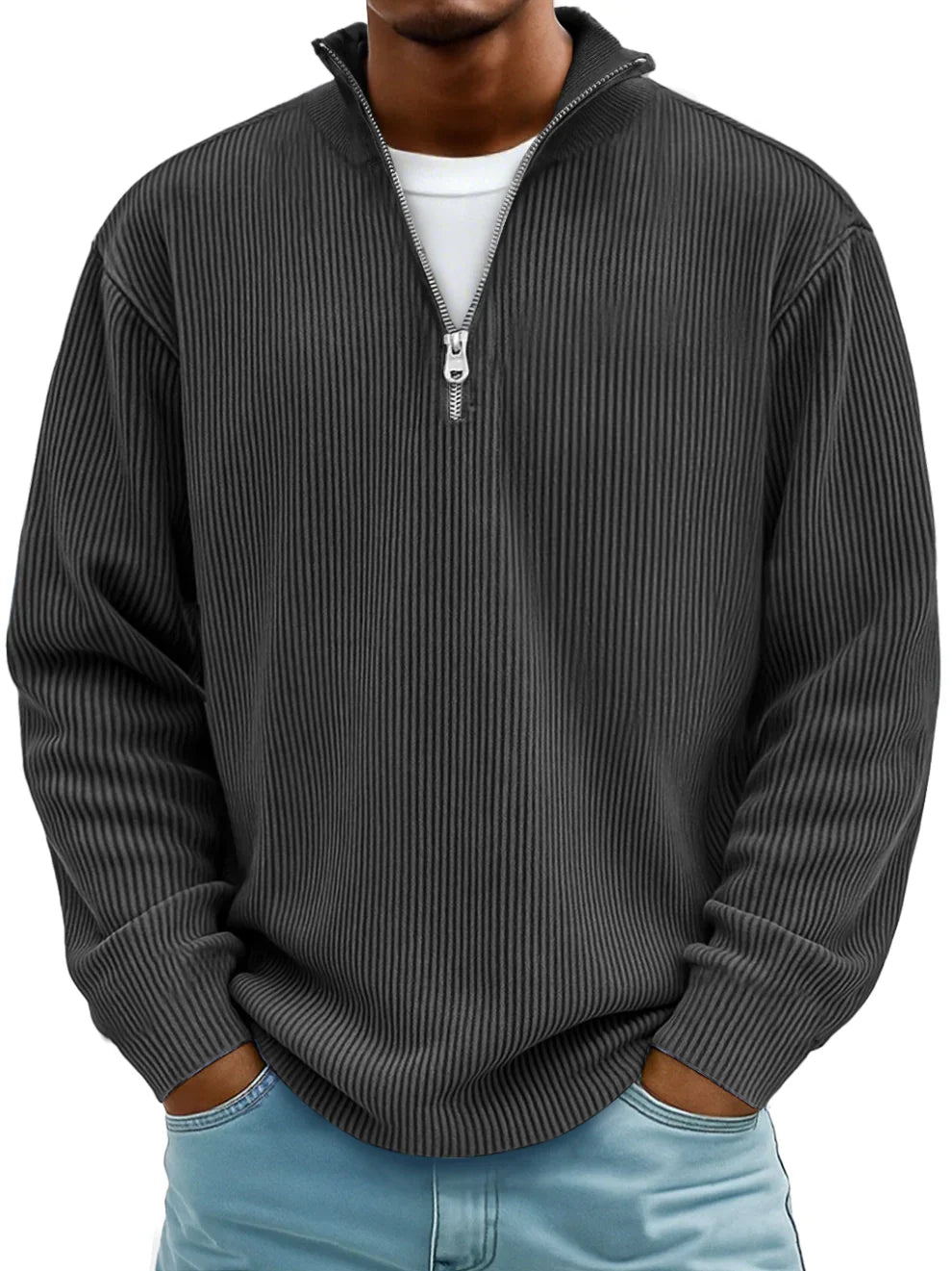 Nelson - Ribbed Half-Zip Jumper
