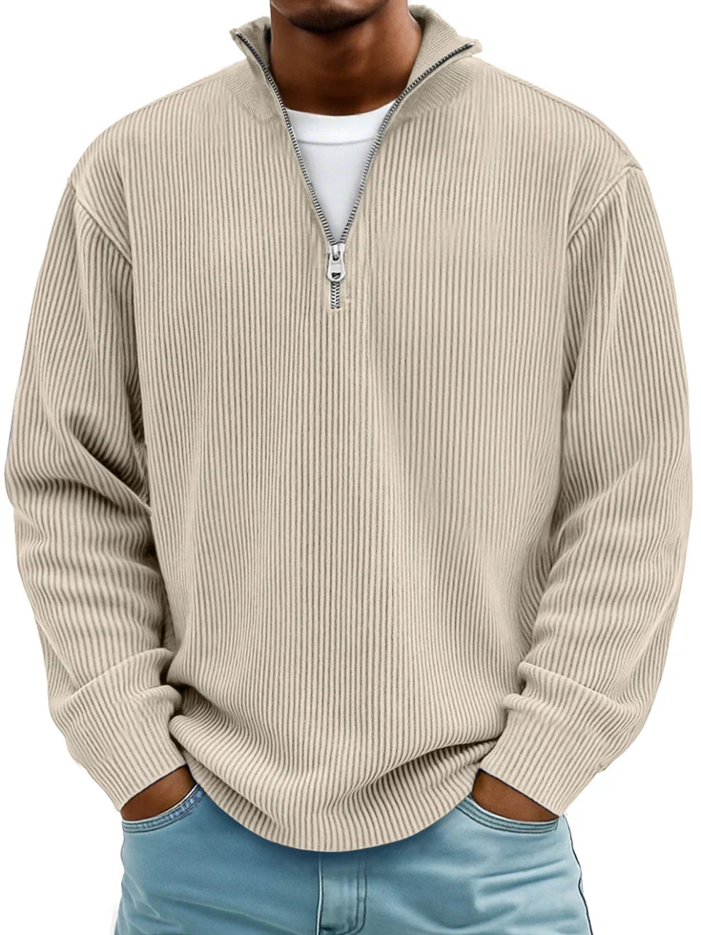Nelson - Ribbed Half-Zip Jumper