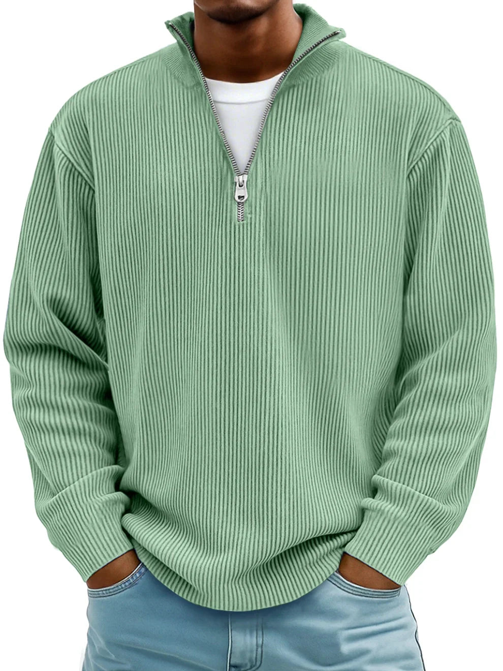 Nelson - Ribbed Half-Zip Jumper