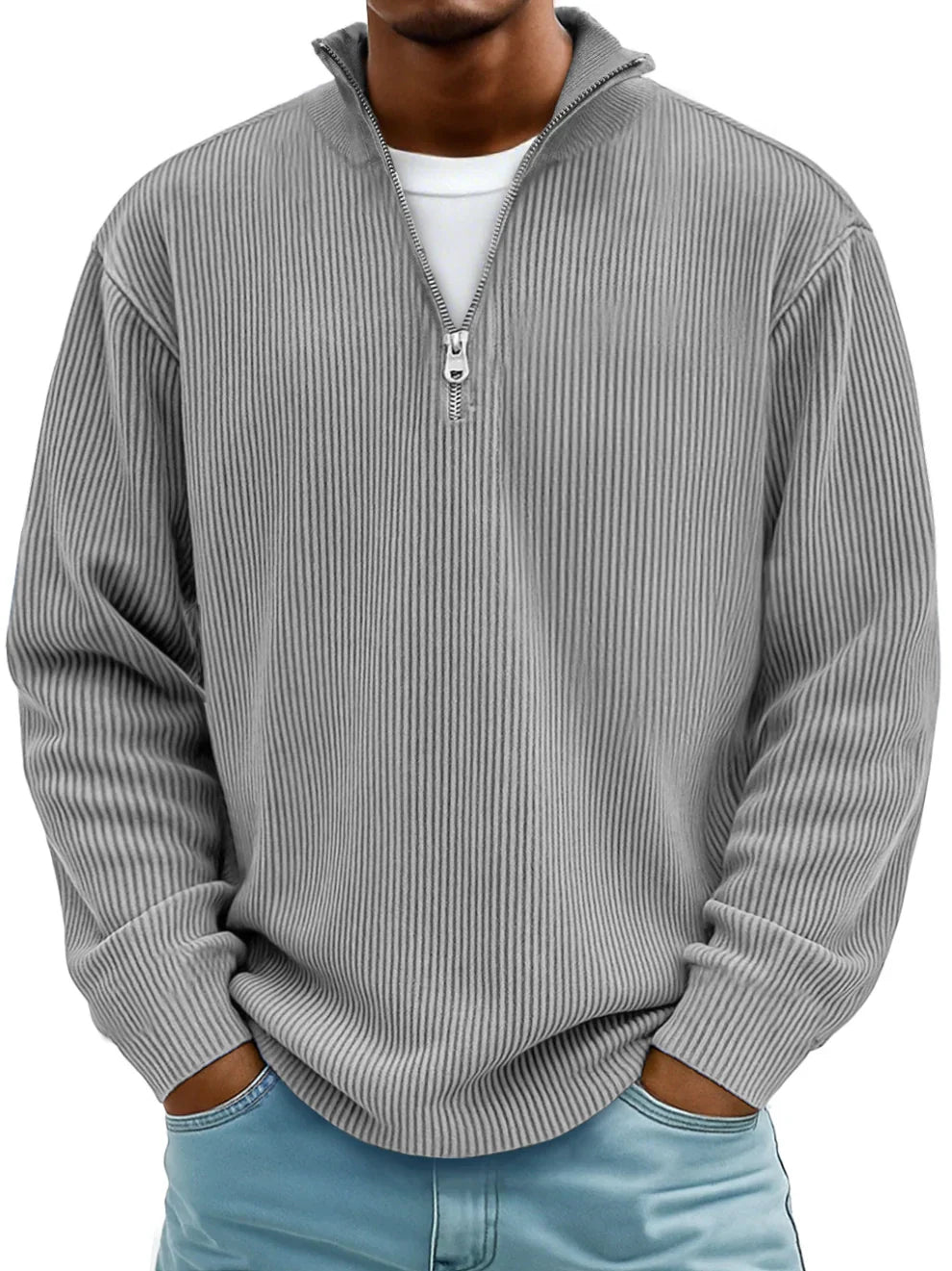 Nelson - Ribbed Half-Zip Jumper