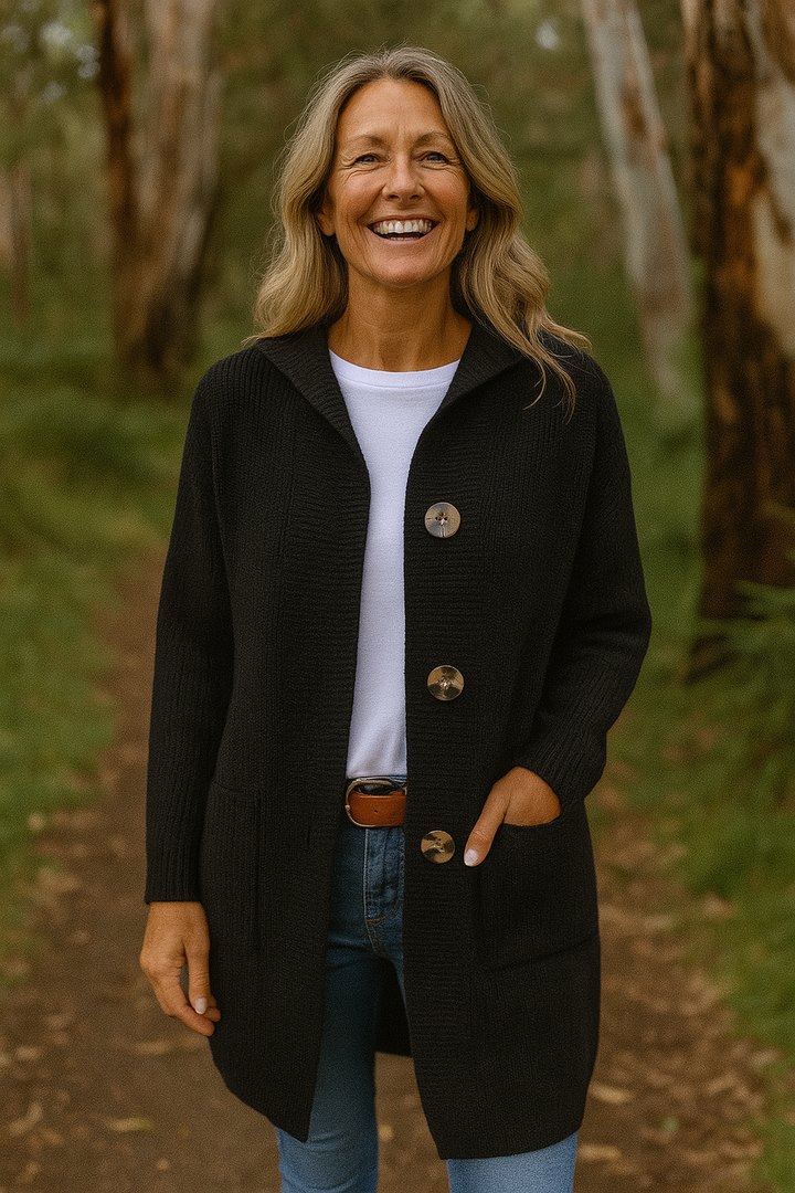Delora | Longline Knit Cardigan with Deep Pockets for Everyday Elegance