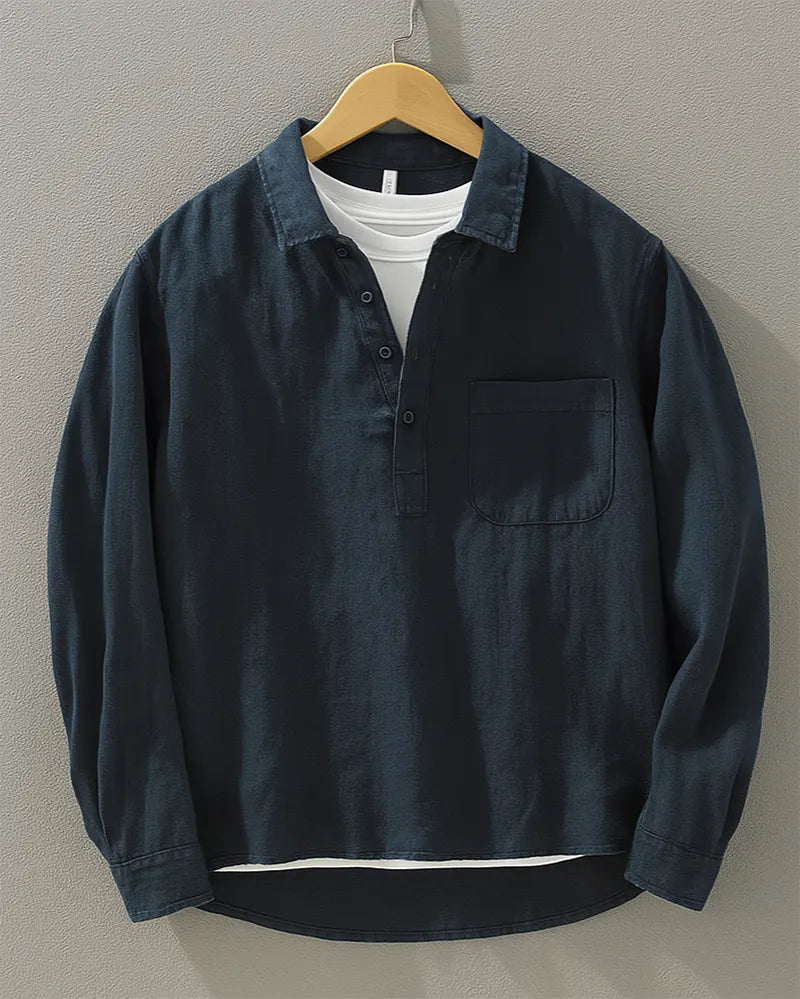 Hetty London Half-Placket Button Shirt for Men