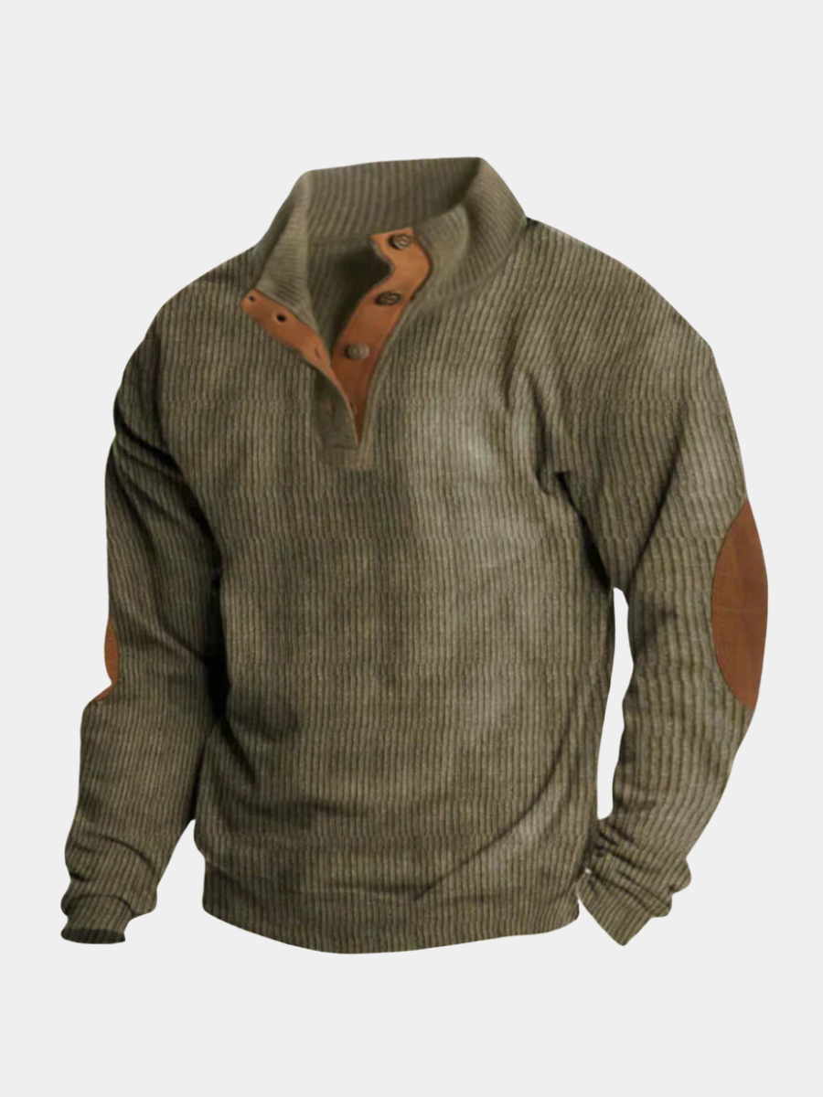 Clifton - Ribbed Button Placket Jumper
