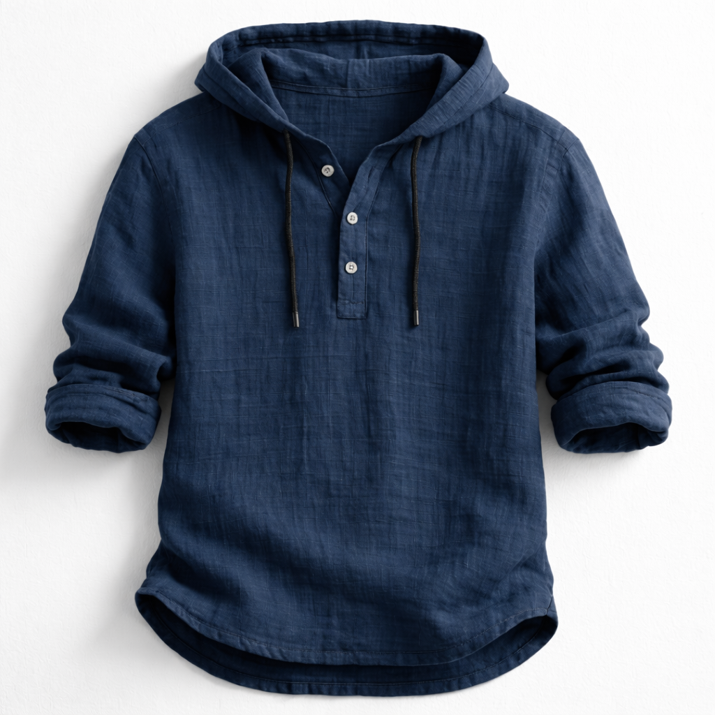 Hetty London Linen Hooded Shirt for Men