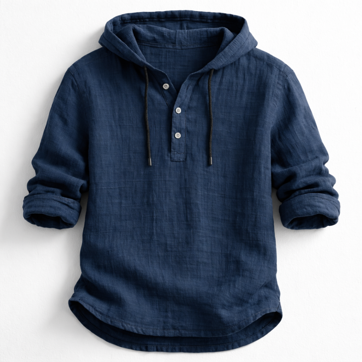 Hetty London Linen Hooded Shirt for Men