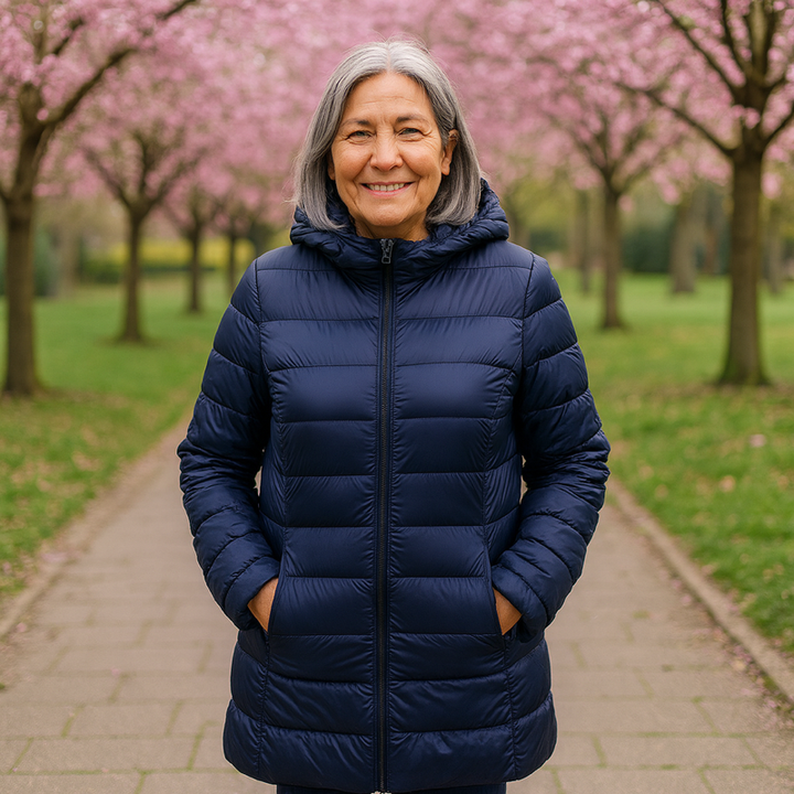 LONG TRANSITIONAL PADDED JACKET | NAVY BLUE