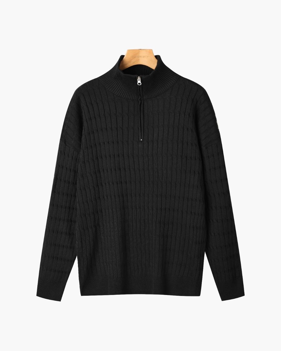 Dexter - Wave Texture Half-Zip Jumper