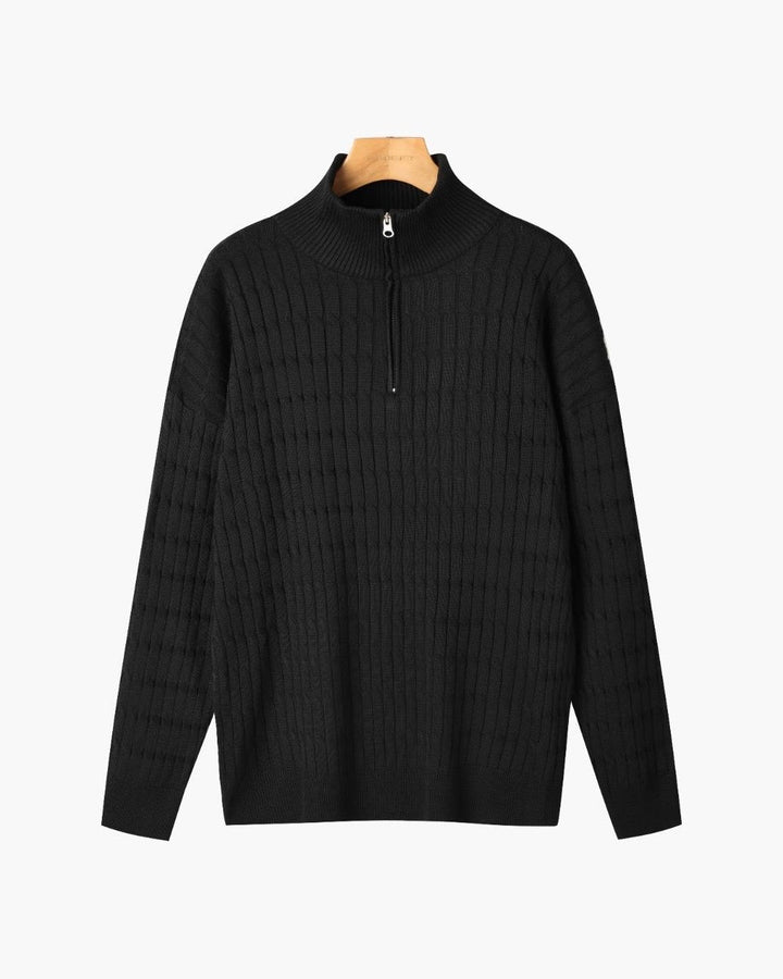 Dexter - Wave Texture Half-Zip Jumper