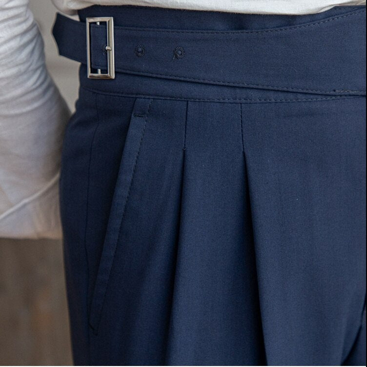 Hubert - Classic High-Waist Buckle Trousers