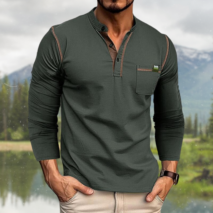 Hetty London Long Sleeve Shirt with Pocket for Men