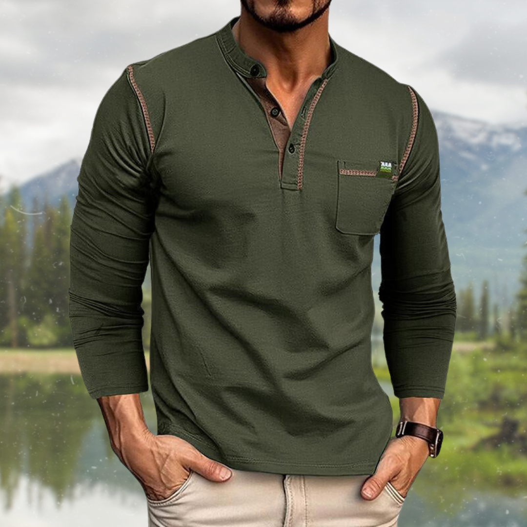 Hetty London Long Sleeve Shirt with Pocket for Men