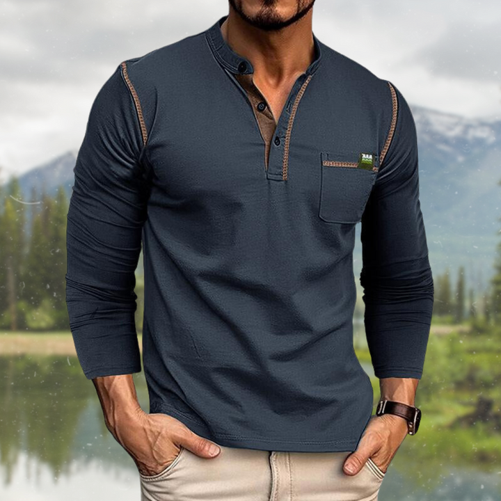 Hetty London Long Sleeve Shirt with Pocket for Men