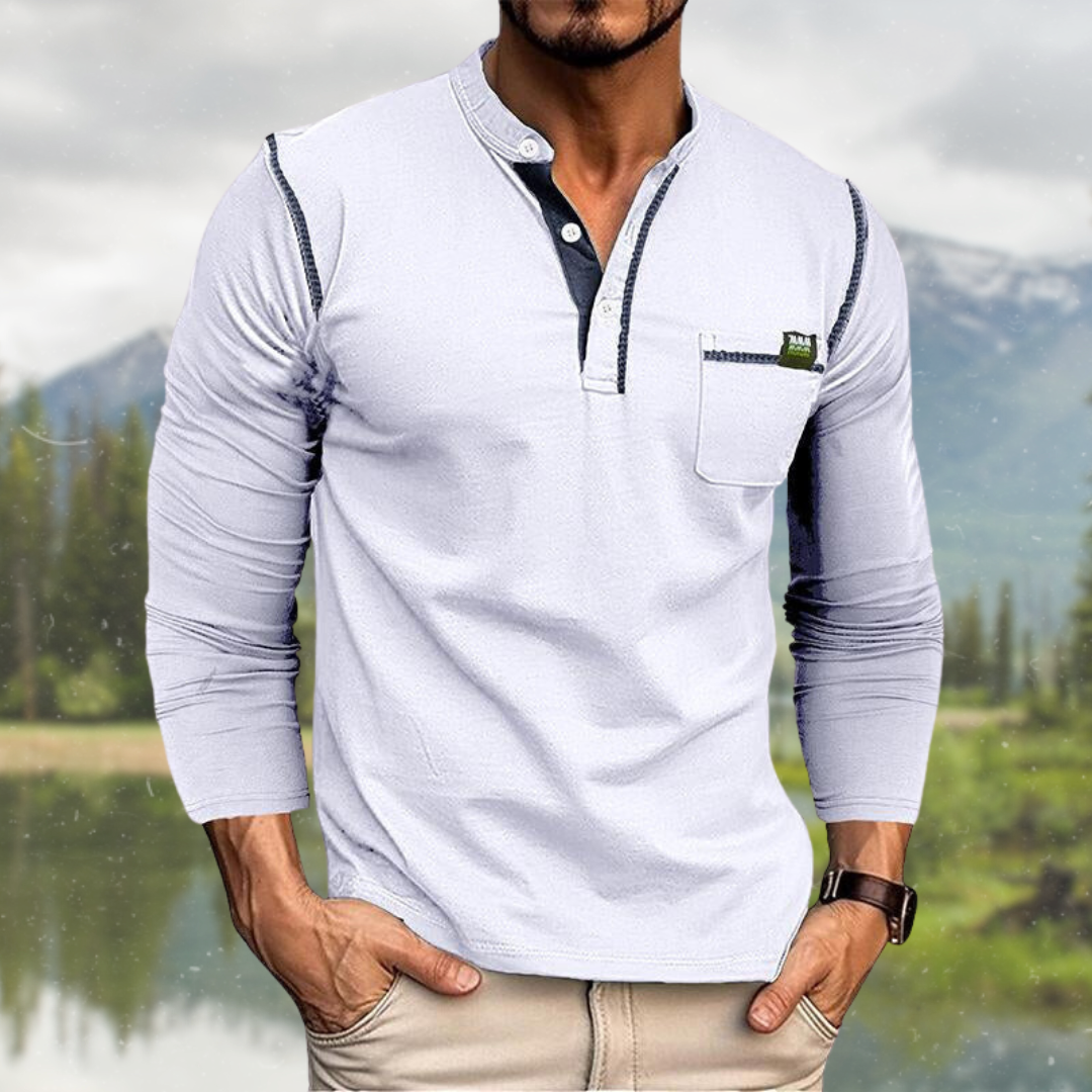 Hetty London Long Sleeve Shirt with Pocket for Men