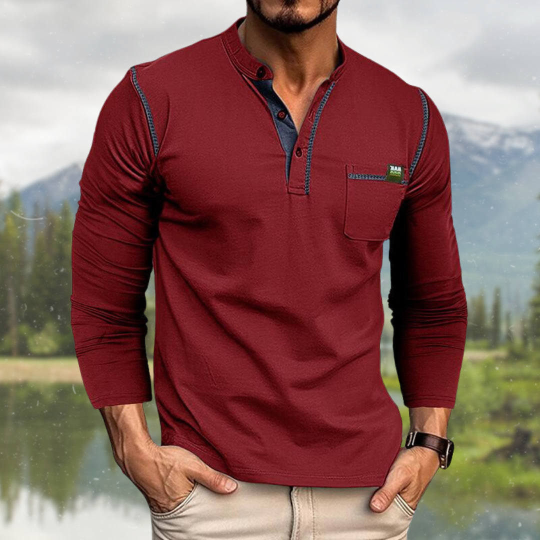 Hetty London Long Sleeve Shirt with Pocket for Men