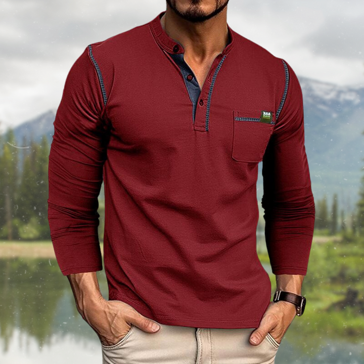 Hetty London Long Sleeve Shirt with Pocket for Men