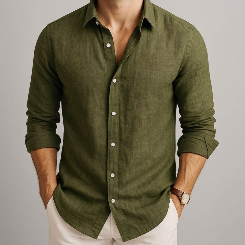Hetty London Modern Fit Linen Shirt for Men