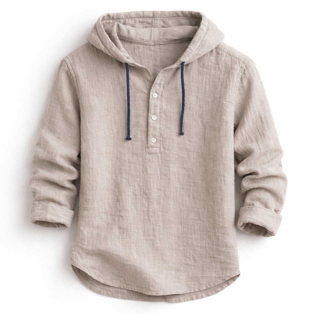 Hetty London Linen Hooded Shirt for Men