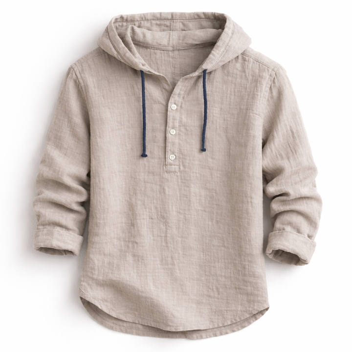 Hetty London Linen Hooded Shirt for Men