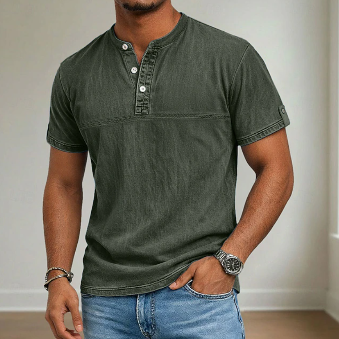 Hetty London Mandarin Collar Shirt for Men