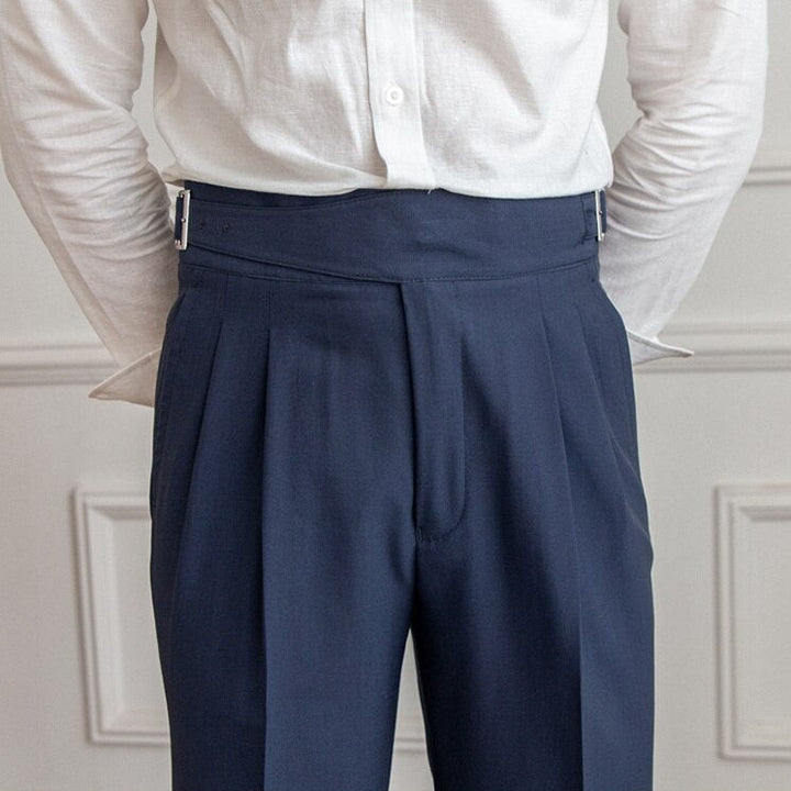 Hubert - Classic High-Waist Buckle Trousers