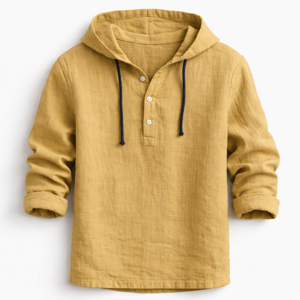 Hetty London Linen Hooded Shirt for Men