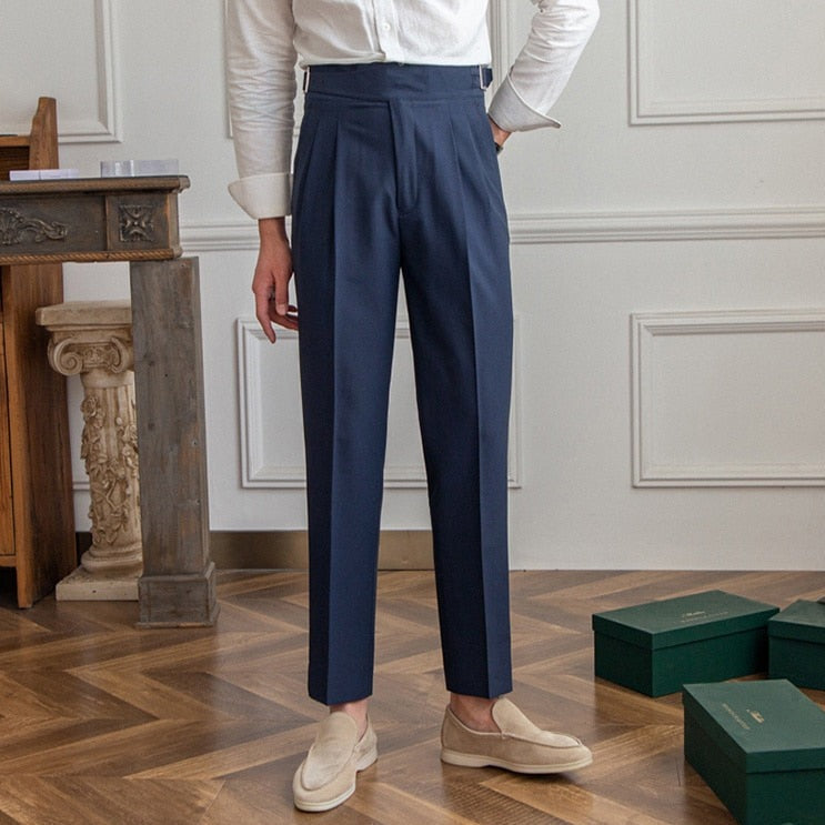 Hubert - Classic High-Waist Buckle Trousers