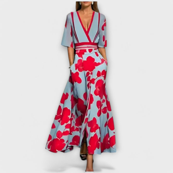Elise | Elegant Floral Wallet Dress