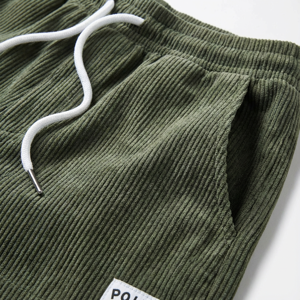 Lucas - Ribbed Casual Shorts with Drawstring