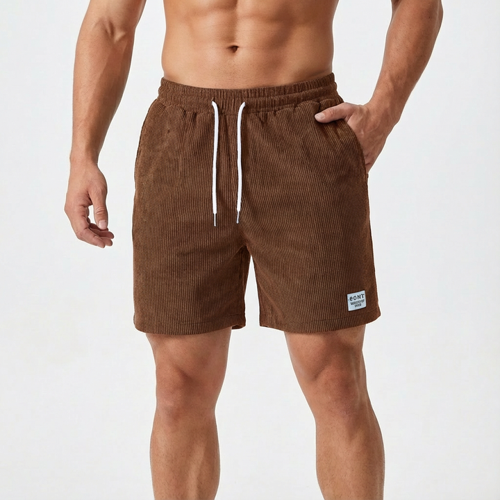 Lucas - Ribbed Casual Shorts with Drawstring