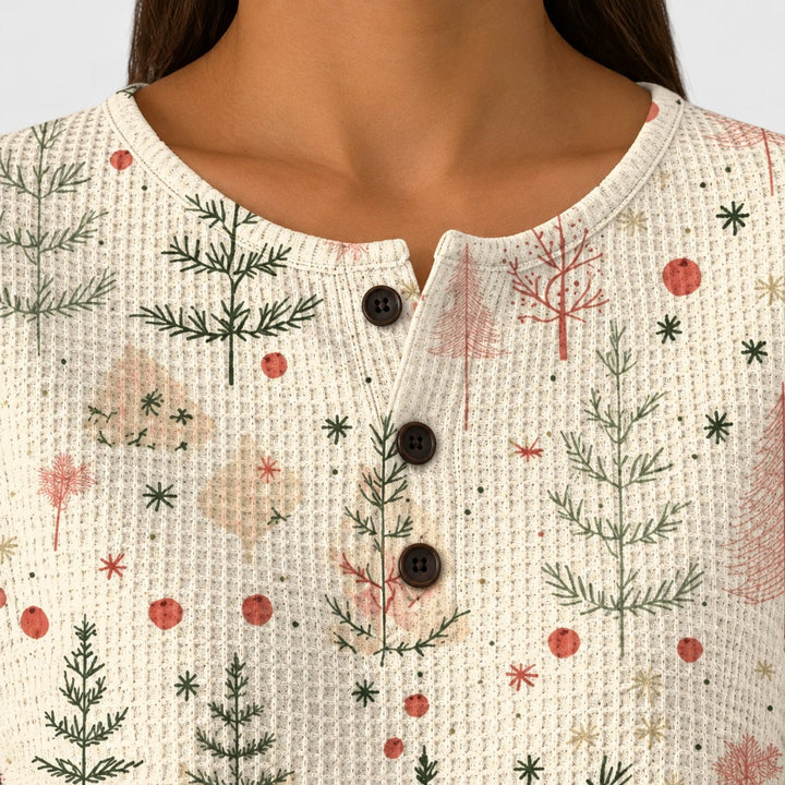 Matilda | Cream Coloured Jumper with Delicate Christmas Tree Pattern