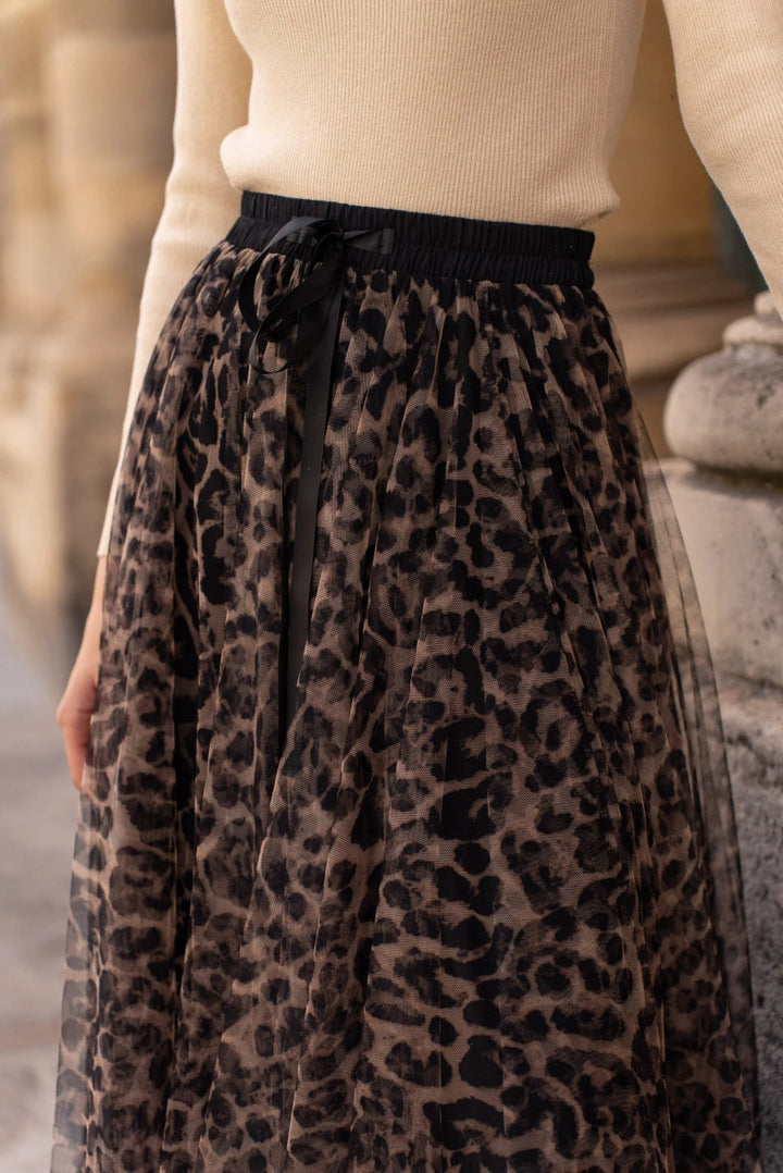 Maxi Skirt | Leopard Print &amp; Flowing Tulle