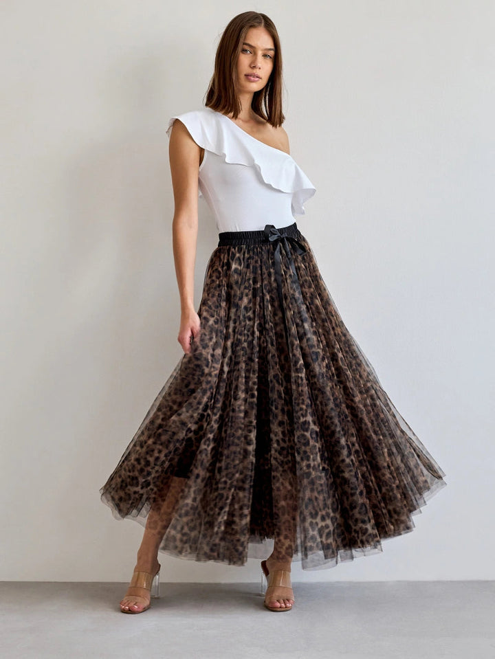 Maxi Skirt | Leopard Print &amp; Flowing Tulle