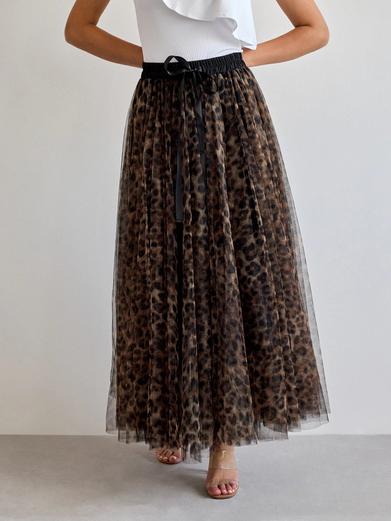 Maxi Skirt | Leopard Print &amp; Flowing Tulle