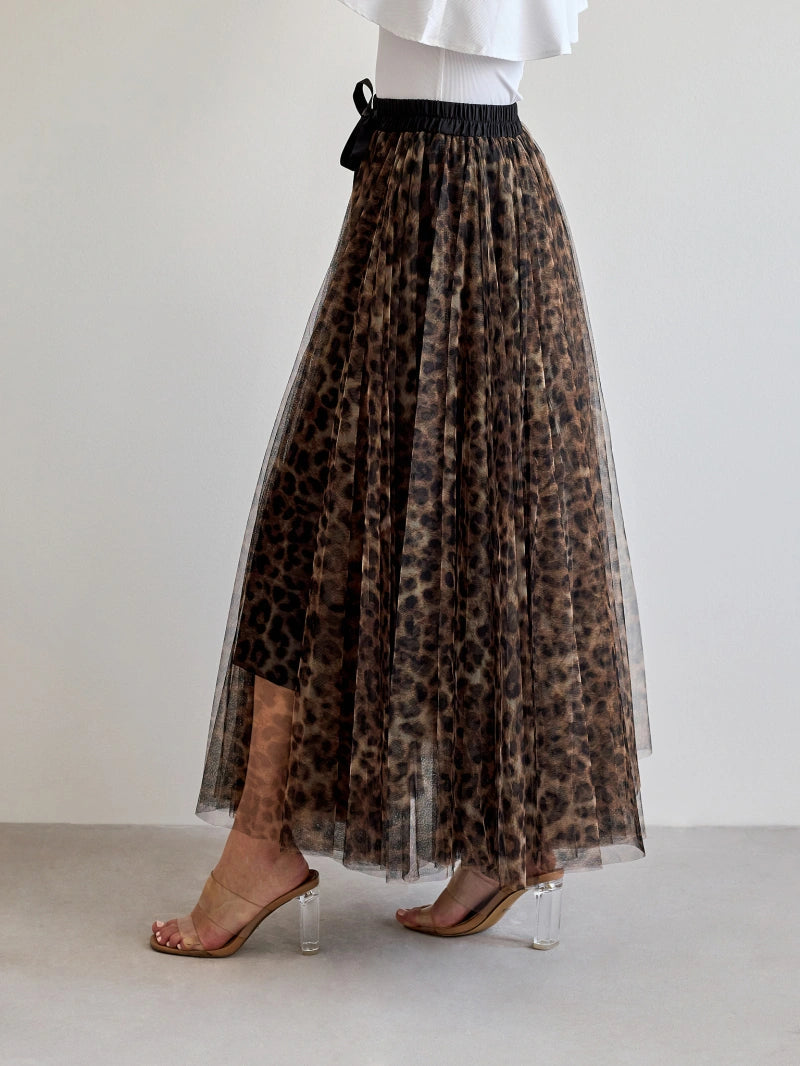 Maxi Skirt | Leopard Print &amp; Flowing Tulle
