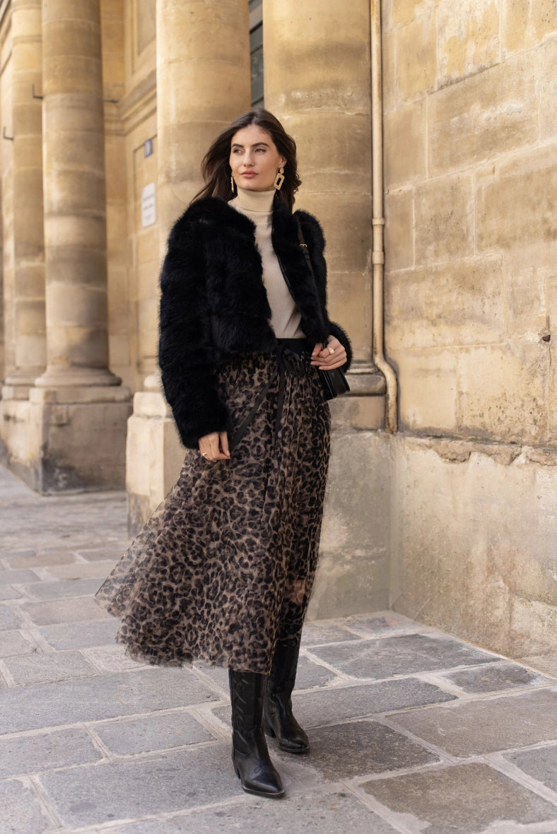 Maxi Skirt | Leopard Print &amp; Flowing Tulle