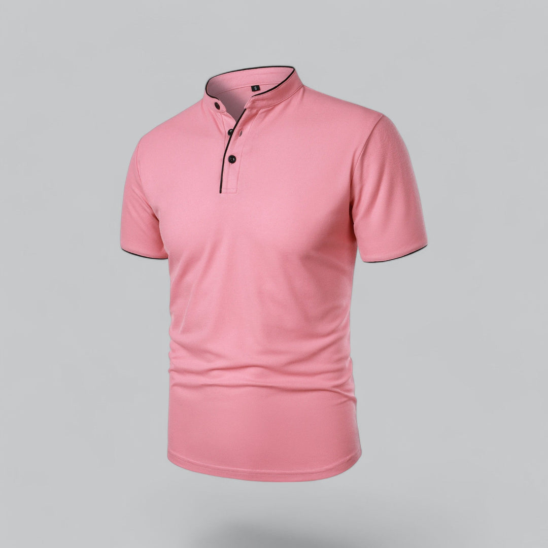 Hetty London Collarless Polo Shirt for Men