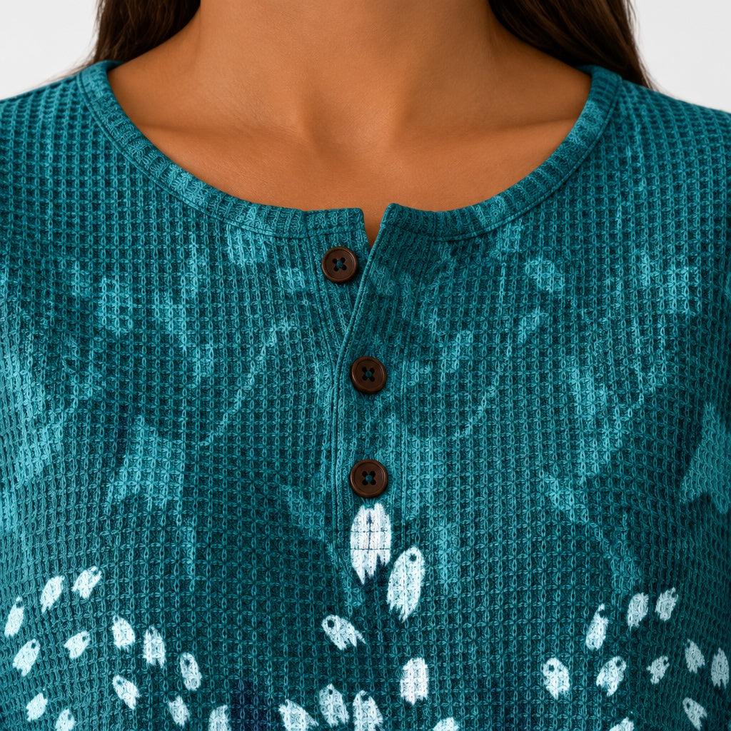 Nora | Petrol Coloured Jumper with Floral Design