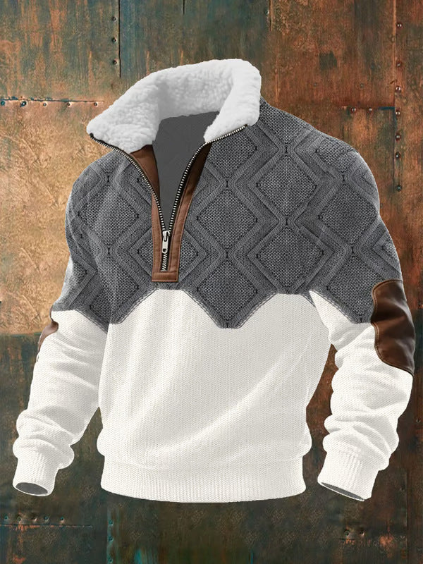 Elias - Fair Isle Yoke Half-Zip Jumper