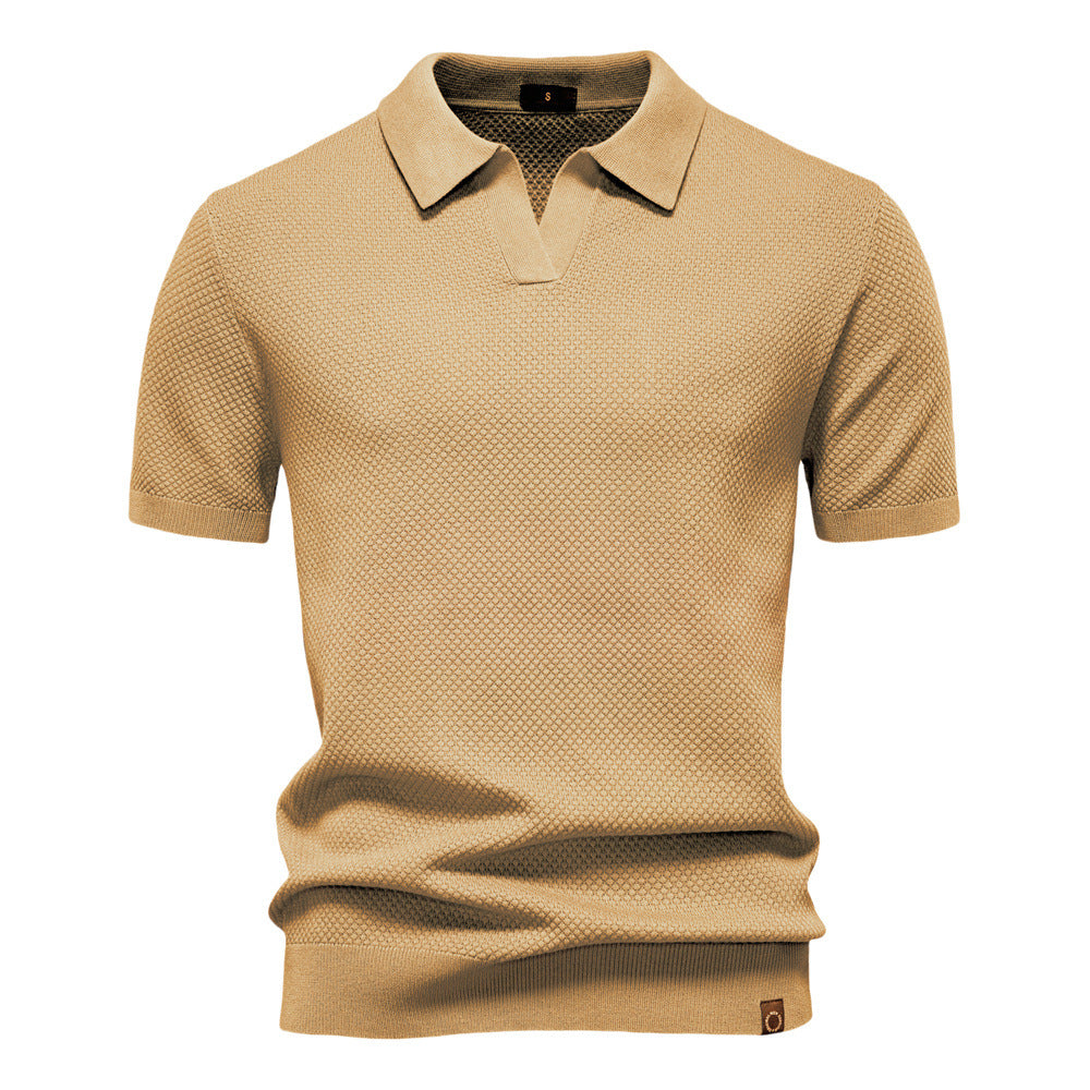 Hetty London Textured Knit Polo Shirt for Men