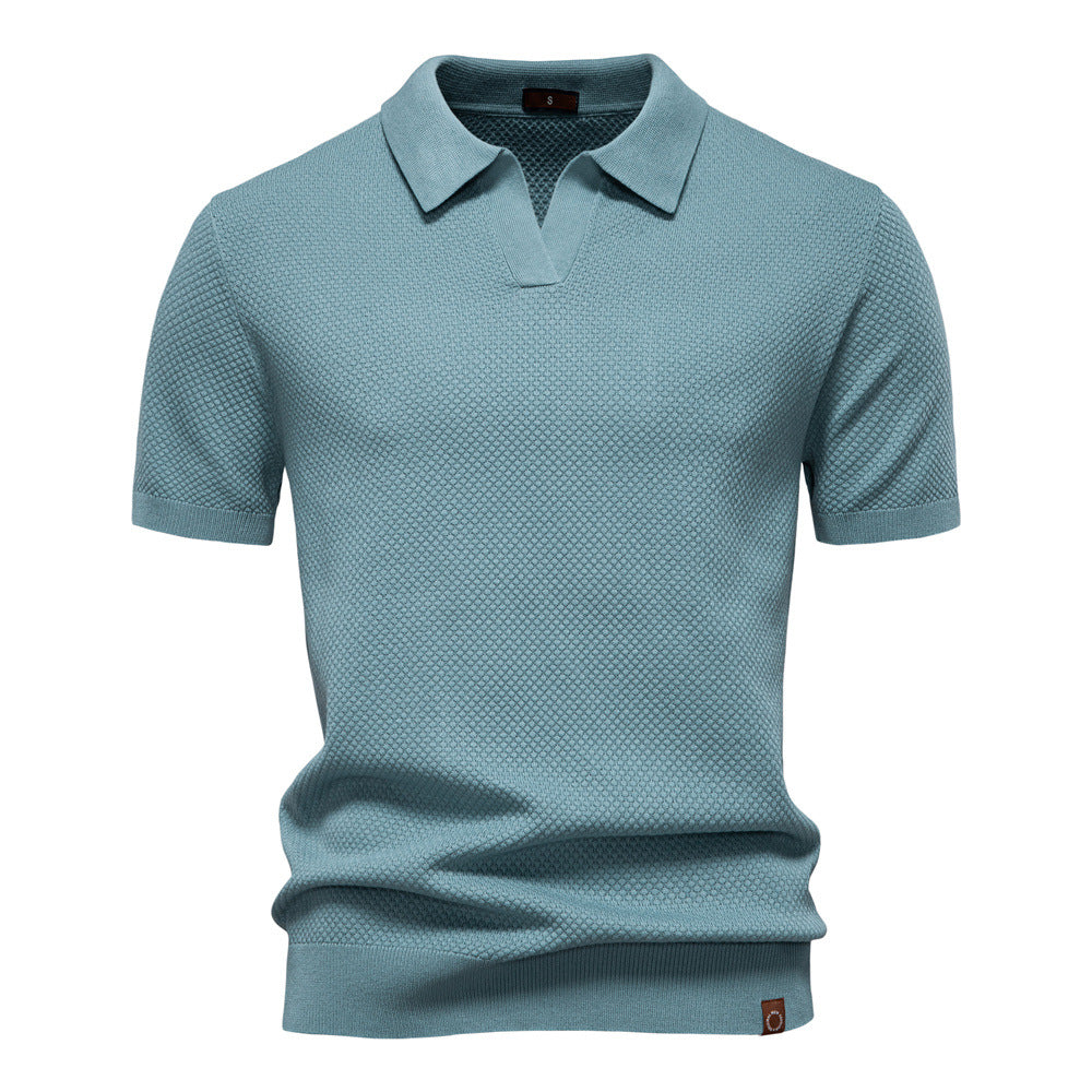 Hetty London Textured Knit Polo Shirt for Men