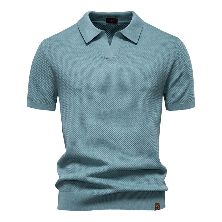Hetty London Textured Knit Polo Shirt for Men