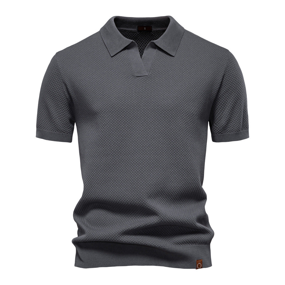 Hetty London Textured Knit Polo Shirt for Men