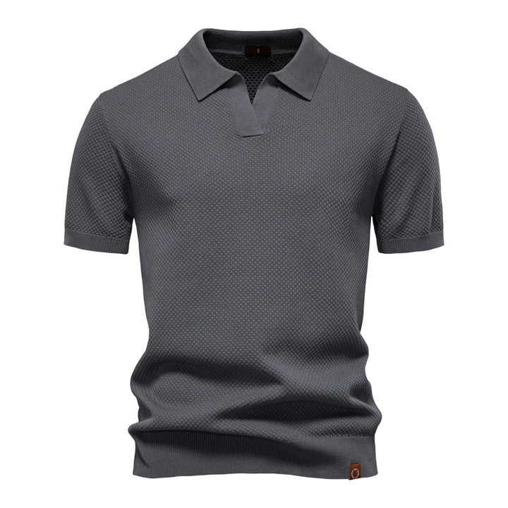 Hetty London Textured Knit Polo Shirt for Men