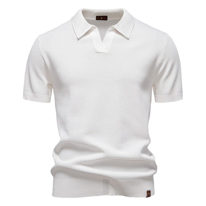 Hetty London Textured Knit Polo Shirt for Men