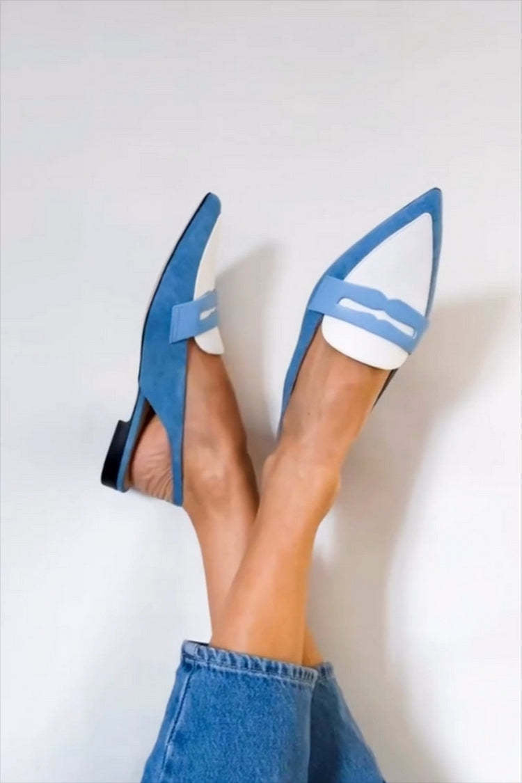 Elena | Cornflower Blue Slingback Flats