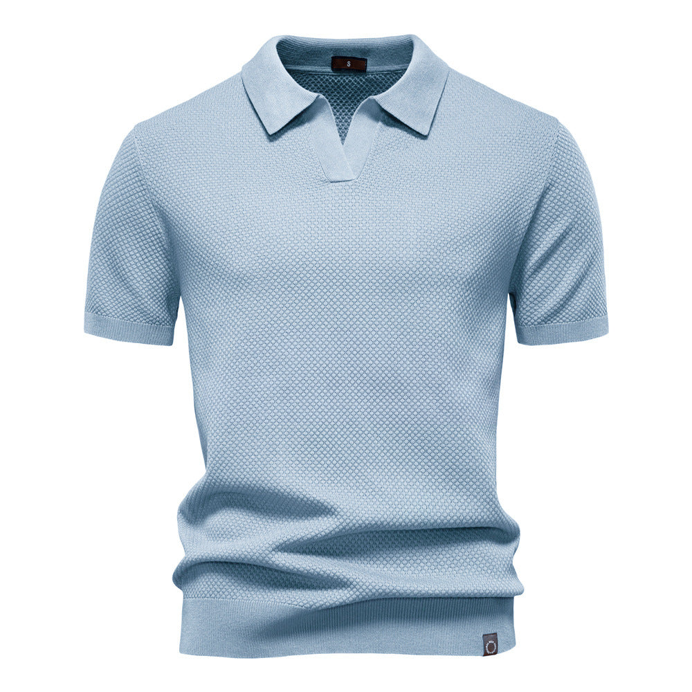 Hetty London Textured Knit Polo Shirt for Men