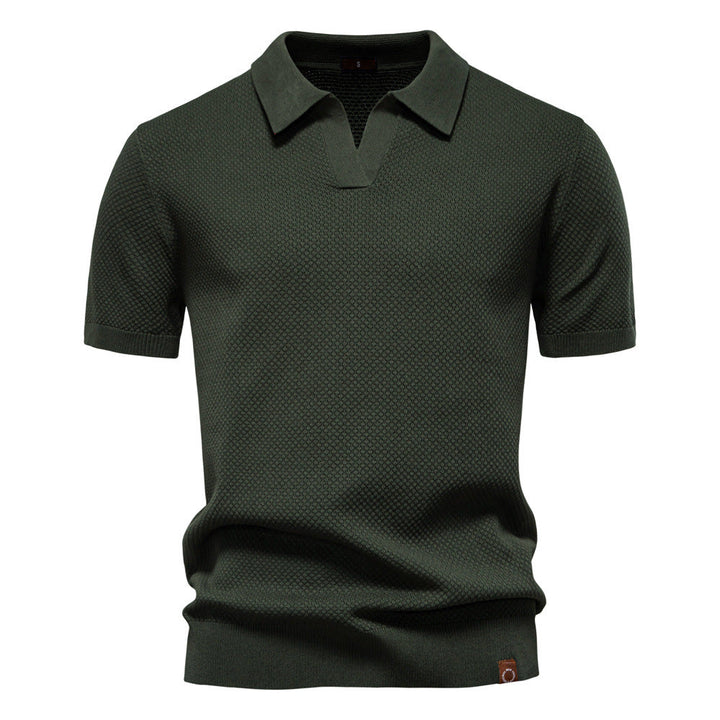 Hetty London Textured Knit Polo Shirt for Men