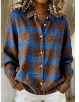 Liz™ | Soft Hoodie Blouse with Check Pattern